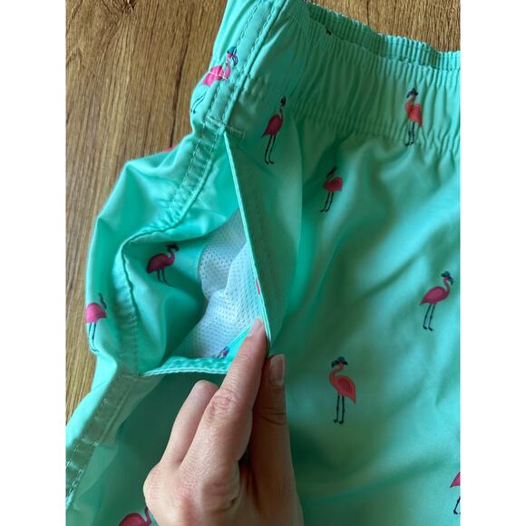 Hollister Men's Teal Blue Flamingo Swim Shorts Size Medium - Picture 3 of 5